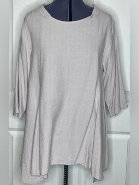 Christopher Calvin Lavender Textured Tunic Top Medium Lagenlook Made in USA